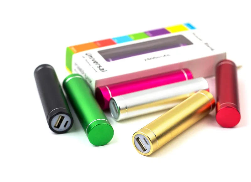 Portable Power Bank 1200mAh Aluminium Alloy Mini Mobile Universal Power Laddning Batteri med Retail Package 50pcs / up