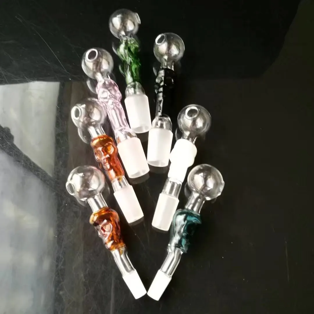 Skull scrub straight mouth burning pot   , New Unique Glass Bongs Glass Pipes Water Pipes Hookah Oil Rigs Smoking with Droppe