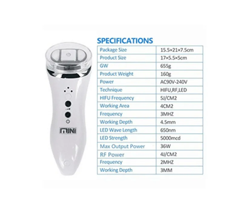 2017 beliebte Tragbare Mini HIFU Facelifting Falten Entfernung RF LED Haut Straffen Hautpflege Schönheit Maschine