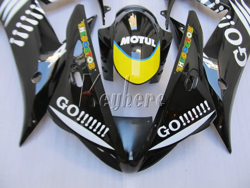 Motorcykelmässa för Yamaha YZF R1 02 03 Black Bodywork Fairings Set YZF R1 2002 2003 OI06