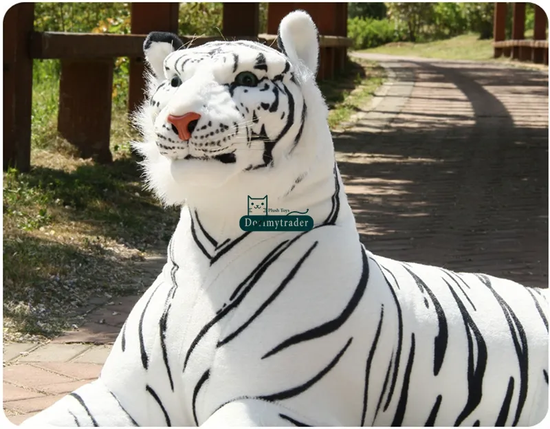 Dorimytrader Big Soft Simulated Forest Animal Tiger Plush Toy Stuffed Lying Animal Tiger Kids Present 51inch 130cm DY60597