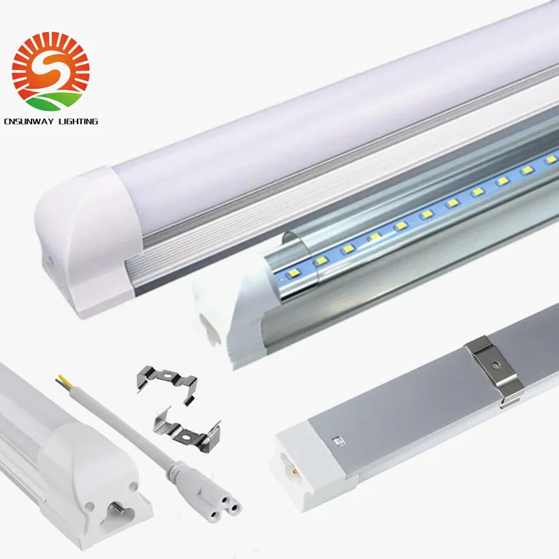 T8 Integrerad 4FT Dimmable LED-rör 22W 1,2m Tube Lights SMD2835 2400LM AC85-265V Varm vit / kall vit grossist 25st +