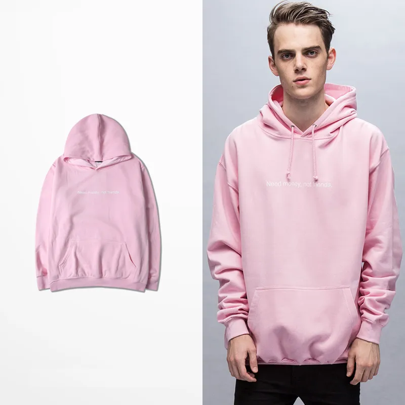 Concise Stil Män Kvinnor Långärmad Pullover Sweatshirt Classic Street Dancer Cotton Warm Pink Hoodies