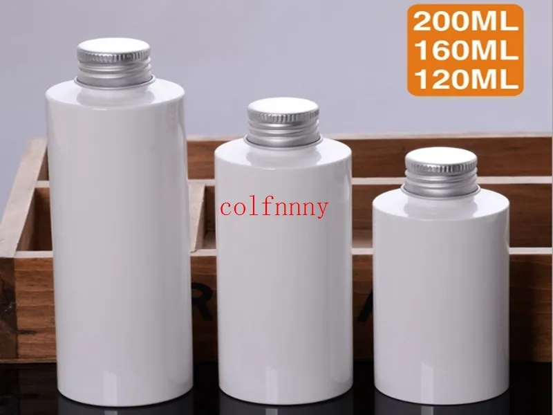 Expédition rapide 120/160/200 ML bouteille d'eau de maquillage en plastique, récipient de Toner vide à bouchon à vis, bouteille de Lotion rechargeable, dessus en aluminium