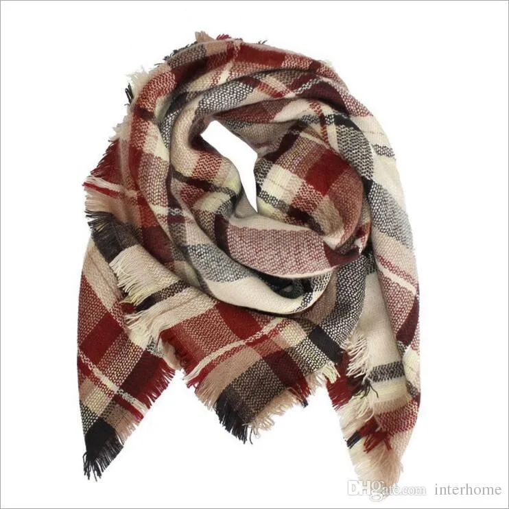 Crianças Xadrez Cobertor Lenços Tartan Listras Borlas Cachecol Moda Quente Lenço de Inverno Outono Inverno Cachecol Xale Acessórios Atacado H151