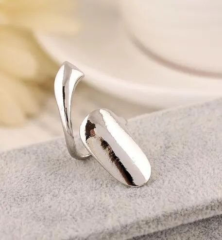Semplici anelli unghie lucidi Gioielli di alta qualità le signore Ultimo anello Personalità Accessori gioielli di moda unghie metalliche
