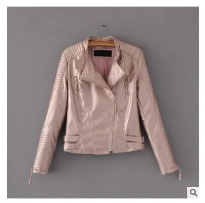 Leather Jacket Women Jackets Coat Slim Biker Motorcycle Soft Zipper girl Leather Jaquetas De Couro feminina women s clothing