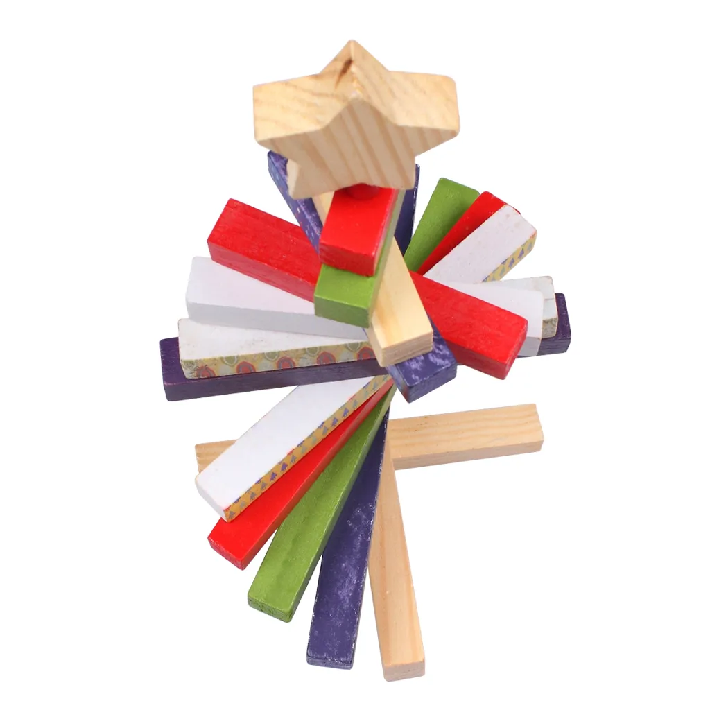 Blocs en bois rotatifs, arbre de noël, artisanat créatif, cadeau de décoration pour la maison, jouet 11.8 pouces, père noël pour enfants
