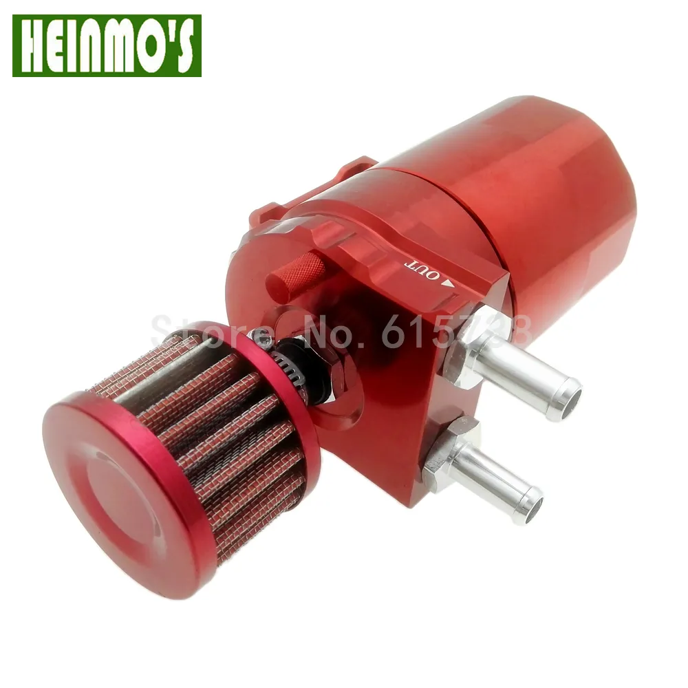 JDM Auto Car Racing Engine Baffled Oil Catch Can Tank oil tank Red with Breather Filter Aluminum Universal