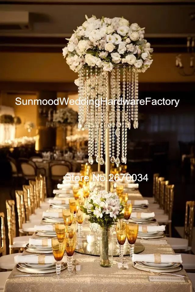 acrylic Luxury wedding pillars column wedding stage walkway stand crystal aisle pillar for weddings decor