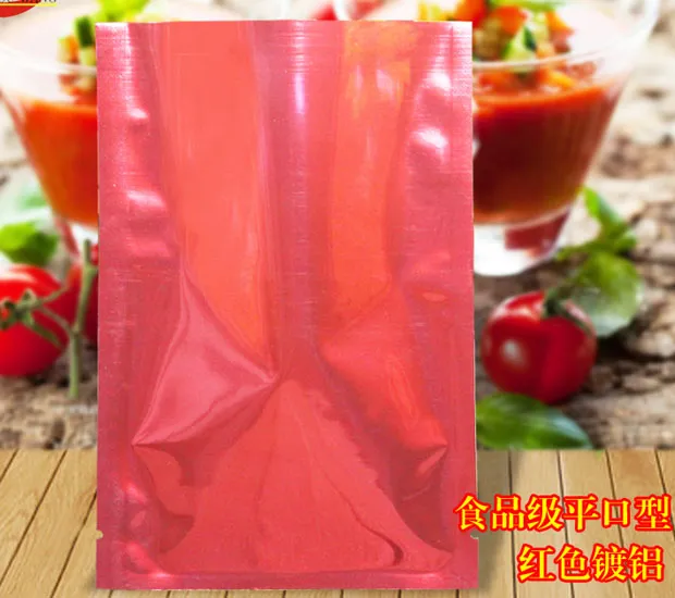 / Top Open Up Aluminum Foil Packging Bag Red Heat Seal Tea Snack Food Vacuum Mylar Packing Bag Coffee Pack Storage Bags