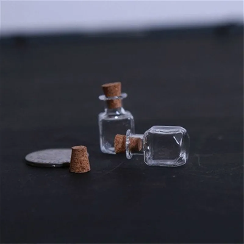 速い輸送の透明な明確な小さな小さいペンダントの空の小さな透明な願いメッセージガラス瓶のバイアルの魅力