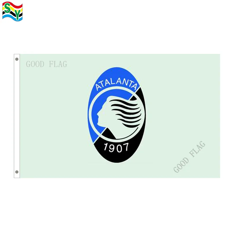 GoodFlag gratis verzending Atalanta Bergamasca Calcio vlaggen Banner 3x5 ft 90 * 150 cm Polyster Outdoor Vlag