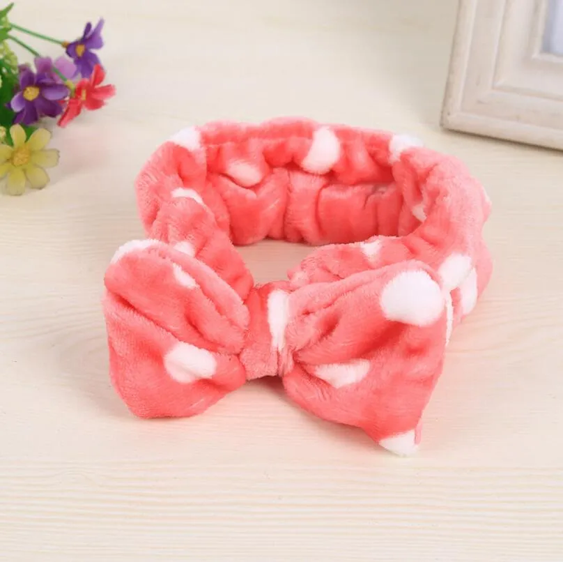 Brand New Flannel Headdress Beleza Bow Knot Esportes Lavar Headband Banda de Cabelo Faixa de cabelo DMTG027 