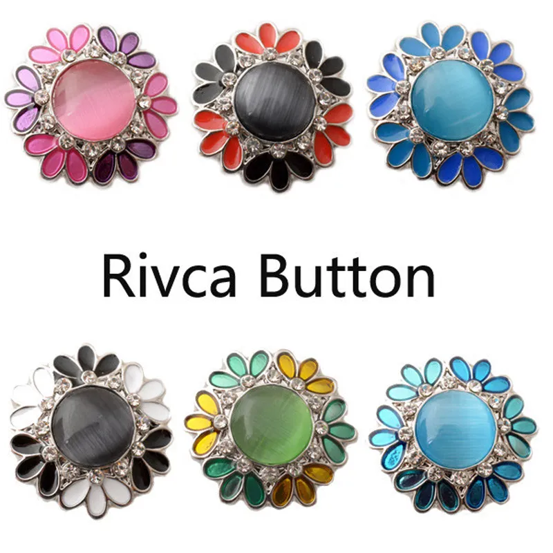 Wholesale-cheper newest flower Rhinestone newest rivca button snap button 18mm button jewelry