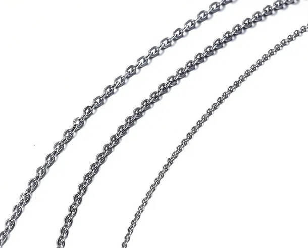 wholesale silver color Fashion Stainless steel Thin 2mm/3mm Strong Oval Link chain necklace 18''/ 20''for women girls jewelry