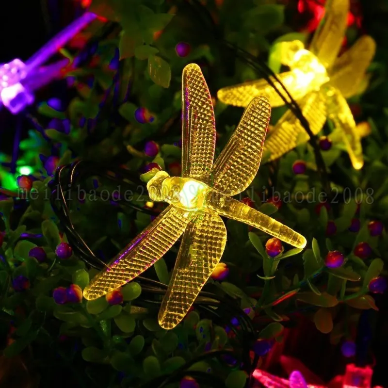 NUOVE luci a stringa solare Dragonfly, 16ft 20 LED 8 modalità impermeabile Fairy Ligh spedizione gratuita MYY