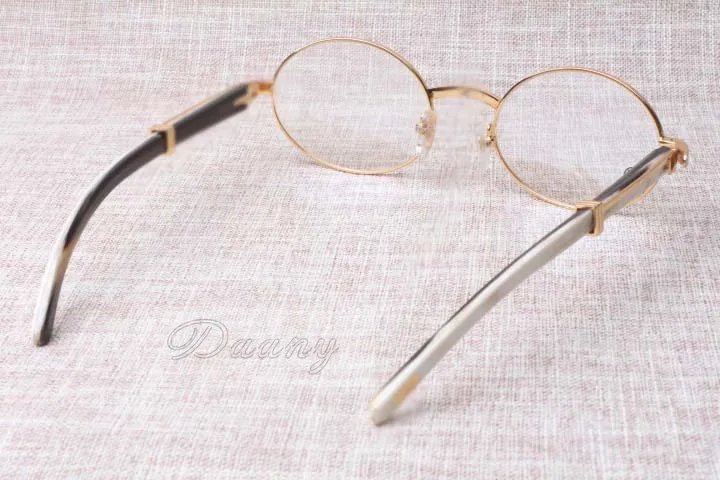 2019 nouvelles lunettes rondes rétro 7550178 lunettes de corne mixtes hommes et femmes monture de lunettes taille: 55-22-135mm