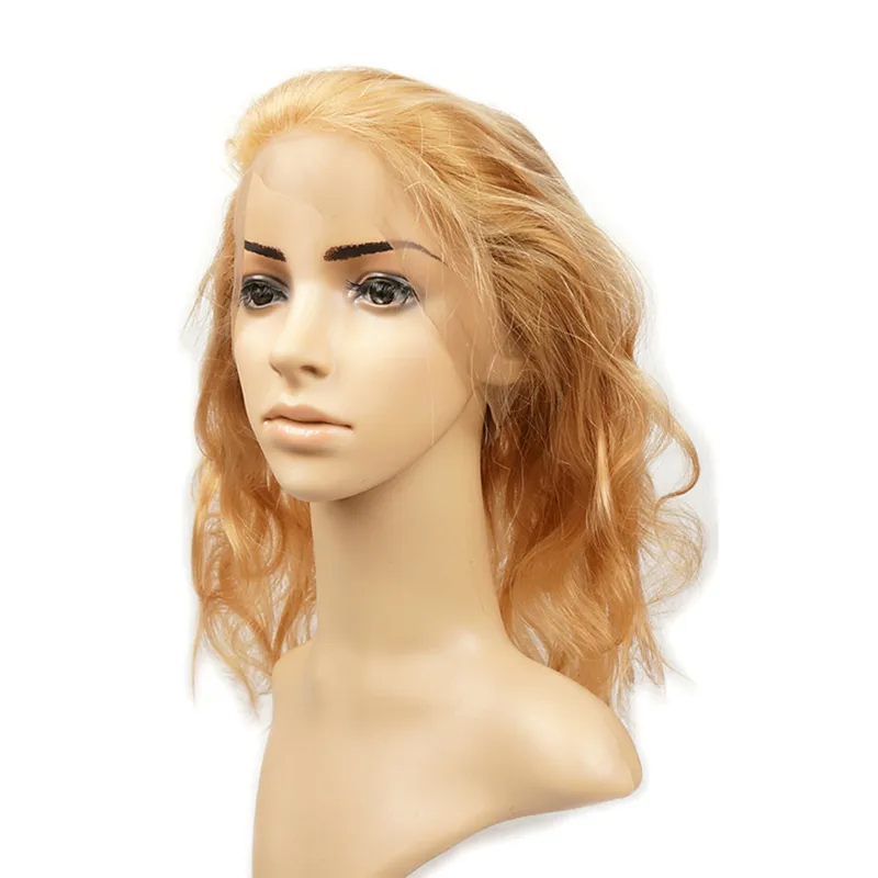 Wstępnie wyposażone 360 ​​koronkowe frontal z włosami Blunde blond 27 Body Wave Włosy Weft z 360 koronkowymi czołowymi wybielonymi Knot5355946