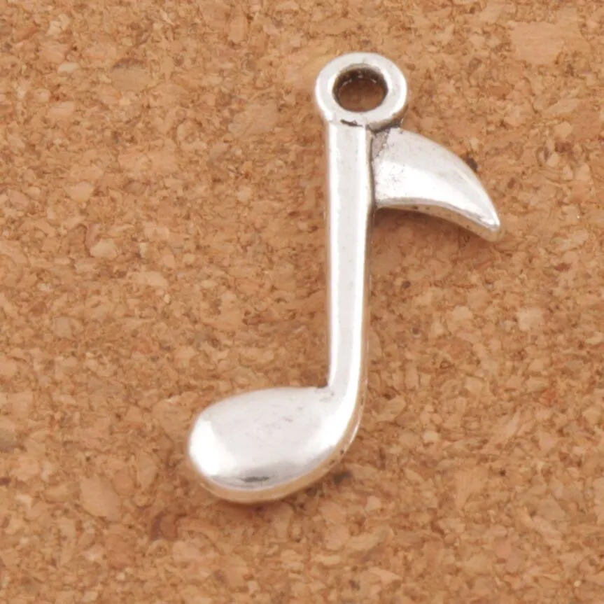 Achtste noot muziek charms hangers 150pcs / lot 23.2x14.8mm antieke zilveren sieraden DIY L238 MIC Hot verkopen