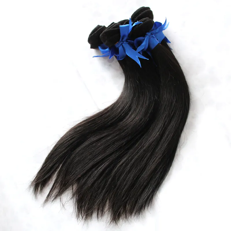 Human Hair Weave Obehandlat Virgin Human Hair Weaving 500g 5st 100% Human Hair Weave Naturlig Svart Färg 1b