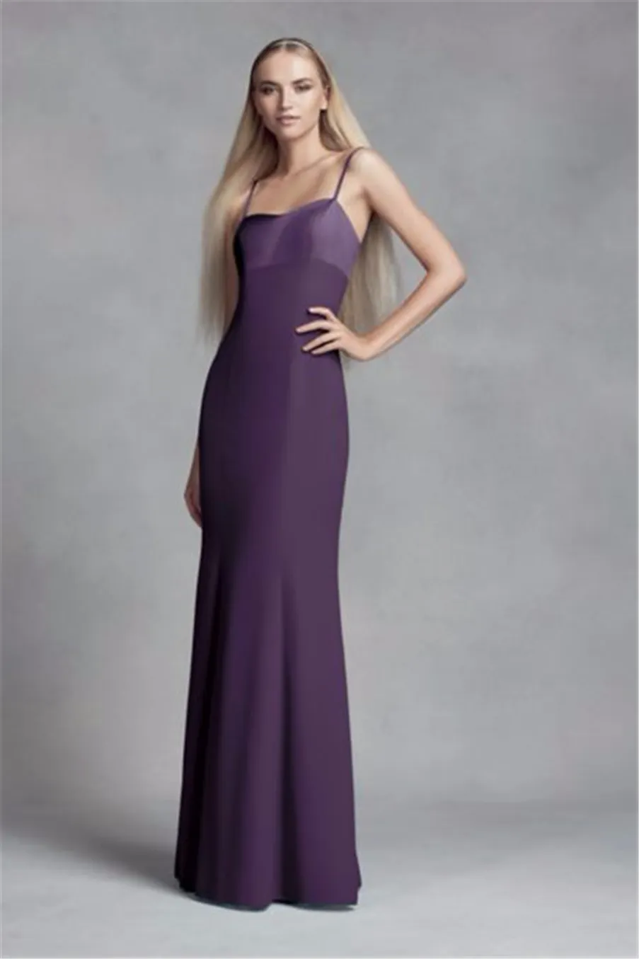 satin back crepe bridesmaid dresses Sheath-Column Maxi Stretch Crepe Bridesmaid Dress COCOMELODY CS0597BM, Sea Pink