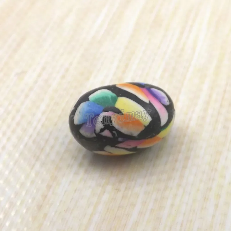 Beads de argila de polímero de forma de ovo 11x15mm misturado cor de argila de cor para colar fazendo frete grátis 