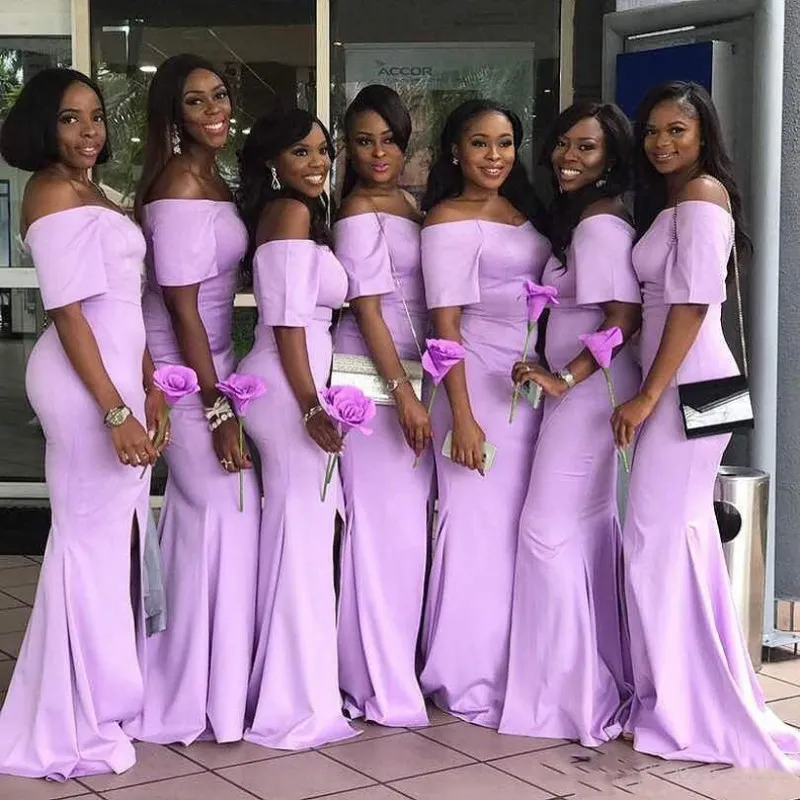 Graceful Mermaid Bridesmaid Dresses For Wedding 2018 South African Short Sleeves Mermaid Bridesmaid Gowns Cheap Women Formal Wear