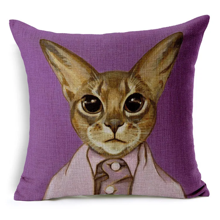 Cartoon Adorable Cats Cushion Cover Decorative Throw Pillow Case Linen Pillow Cover for Car Sofa Chair Almofada Cojines