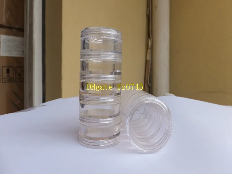 1000ピース5g 5mlの小さい丸いサンプルのクリームボトルの瓶の容器の小さいプラスチック容器の釘の貯蔵の貯蔵DIY PSのペットボトル5層
