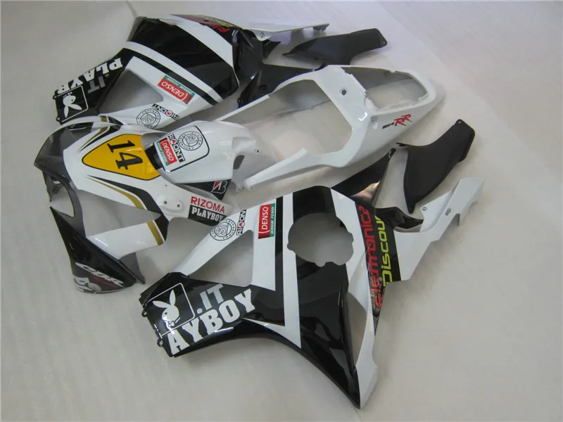 Motorcykel Fairing Kit för Honda CBR900RR 2002 2003 Klassiska vita svarta Fairings Set CBR 954RR 02 23 OT23