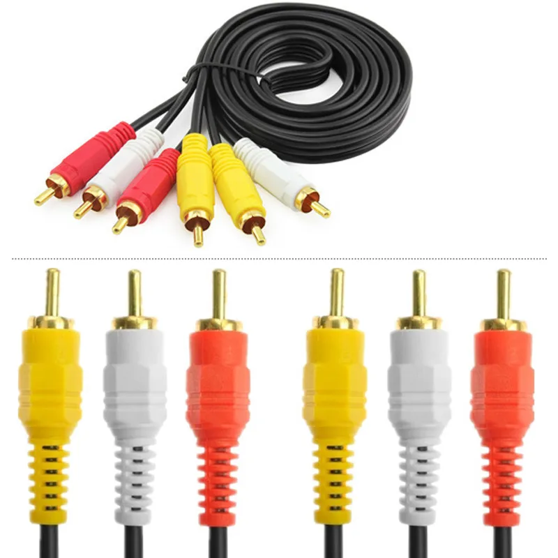 thumbnail image 2 of GEAR Triple 3RCA Phono Male To Male AV Cable - 1.5m, 3m, 5m, Or 10m - Gold Plated 2 of 5
