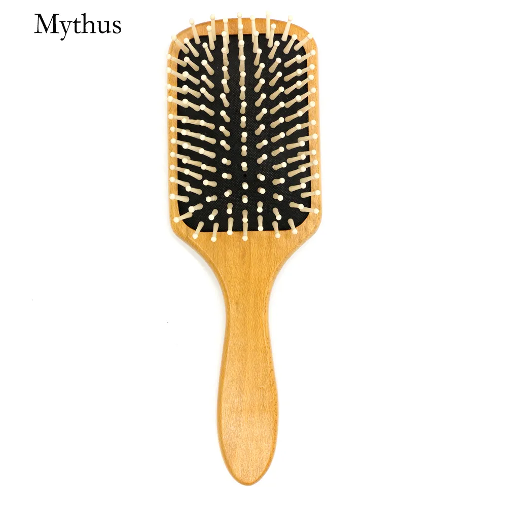 Grande brosse multifonctionnelle professionnelle, Airbag, brosse de Massage de la tête du cuir chevelu, Design épuré, manche en bois, peigne de soins capillaires