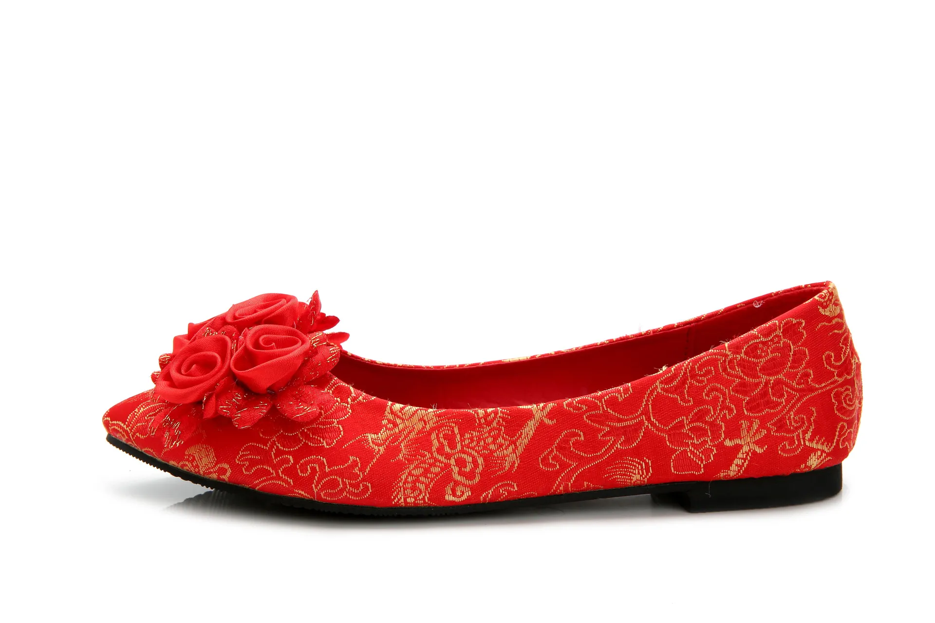 Grande taille chaussures de mariage rouge chinois talons hauts chaussures de mariée Cheongsam chaussures A02308g