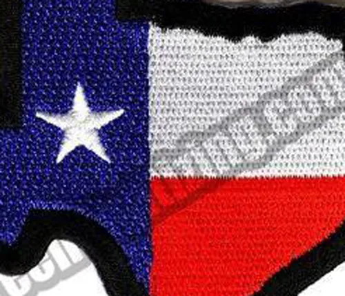 Atacado Mapa Do Estado Do Texas Patch Bordado Com A Bandeira Do