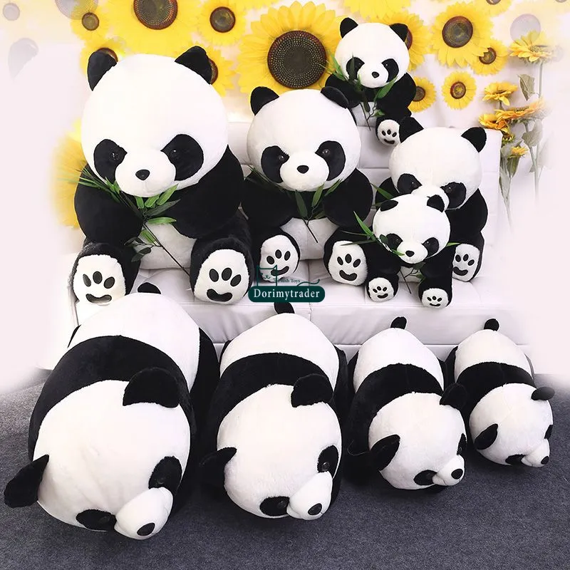 Dorimytrader 130 cm Stor emulational djurbambu Panda Plush Toy 51039039 Big Simulated Lying Panda Pillow Doll Gift D6371706