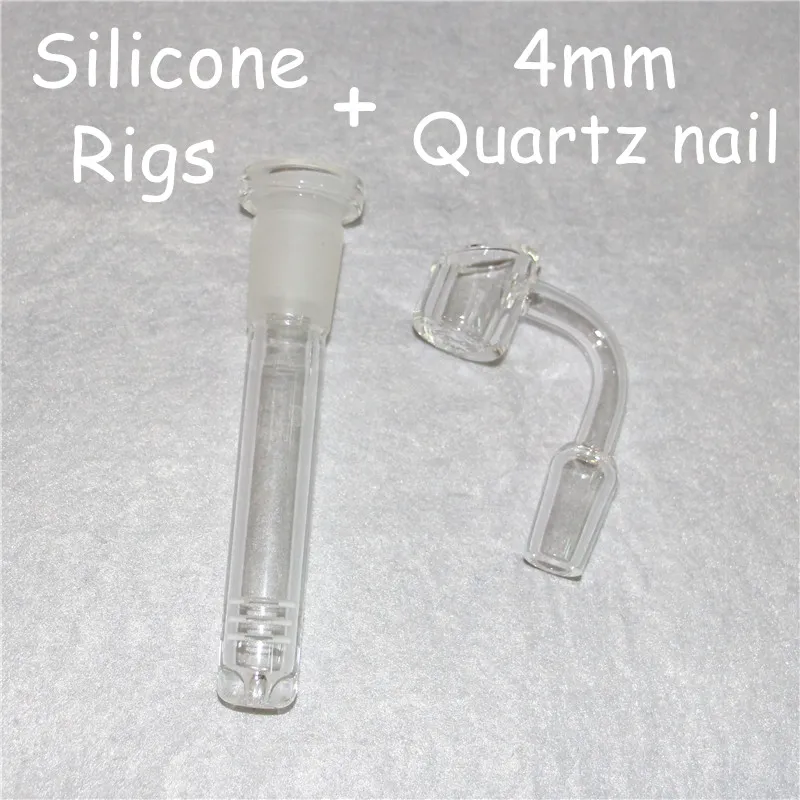 Kleurrijke waterpijpjes siliconen bongen met glazen diffused downstem silicium water buizen DAB RIG 14 mm joint alle duidelijke 4mm dikte 14mm mannelijke kwarts nagels