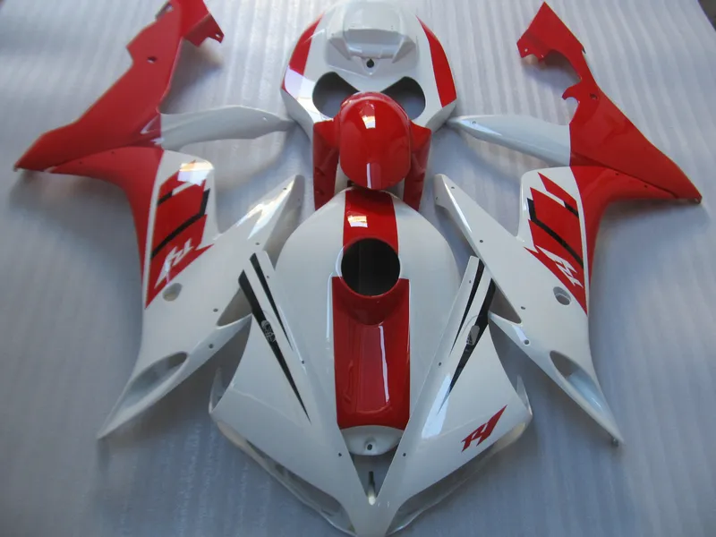 Injection molding body work fairing kit for Yamaha YZFR1 2004 2005 2006 red white fairings set YZF R1 04 05 06 OT09