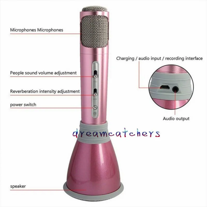 Wireless Bluetooth K068 Microphone With Mic Speaker Condenser Mini