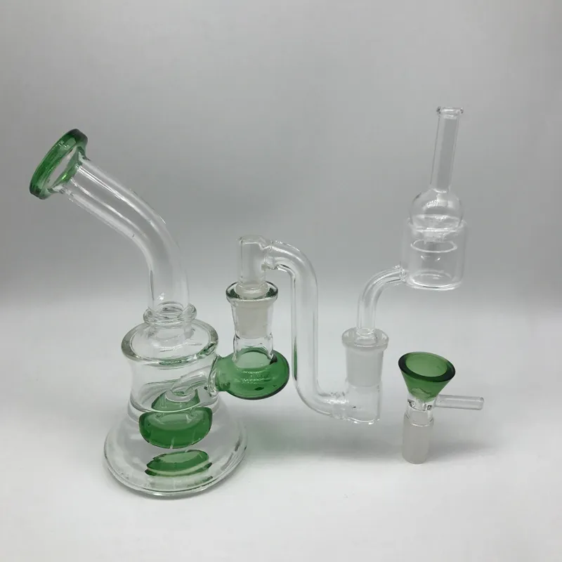 6 pouces plates-formes d'huile en verre avec quartz gratuit thermique P Banger Nail Ball Cap bols en verre Drop Down Beaker Bongs conduites d'eau