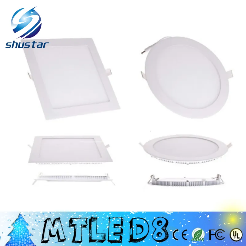 10 unit Led Panel Lights Dimmable 9W/12W/15W/18W/21W Led Recessed Downlights Lamp Warm/Cool White Super-Thin Round/Square 110-240V