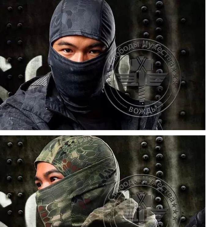 Multicam Sport Mask Camo Snake Balaclava Airsoft Jakt Utomhus Camouflage Army Cykling Motorcykel Cap Hattar Full ansiktsmask