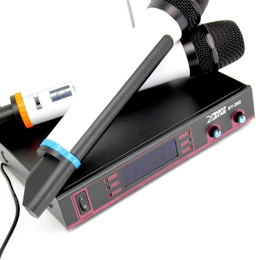 Profesjonalny System bezprzewodowego mikrofonu UHF Dual Handheld Mic LCD Wyświetlacz do komputera Karaoke Mikser KTV Konferencja Sing Microfone SEM FIO