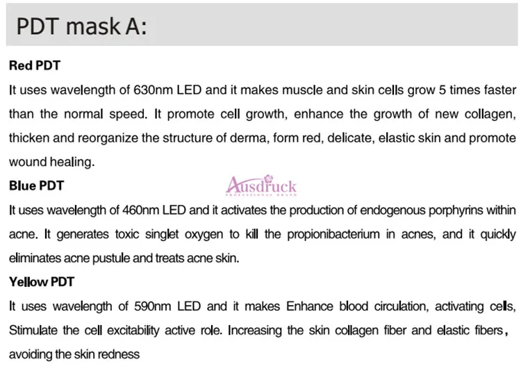 最高品質のPDT LEDマスク赤外線Bioフォトステーション電気皮膚療法フェイスボディフェイシャル再生PDT光子機CE