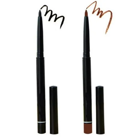 12 stks/partij Pro Makeup Rotary Intrekbare Zwart Bruin Gel Eyeliner Beauty Pen