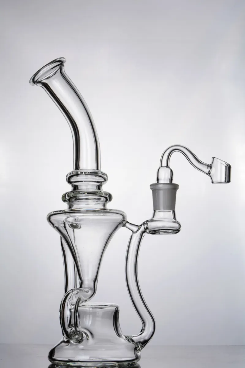 Marka Yeni Shisha Cam Bongs Nargile ile Kasırga Ve Siklon Recycler PERC Cam Su Boruları 18 mm Eklem