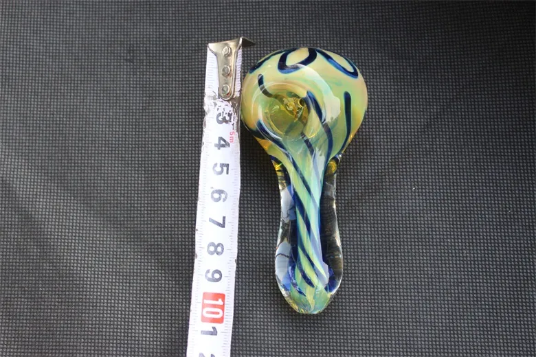 Factory Direct Sold Handle Smoking Pipes Colorful Clear Mini Pipes Heady Spoon Model Smoke Pipe Tobacco Use High Quality Short Model