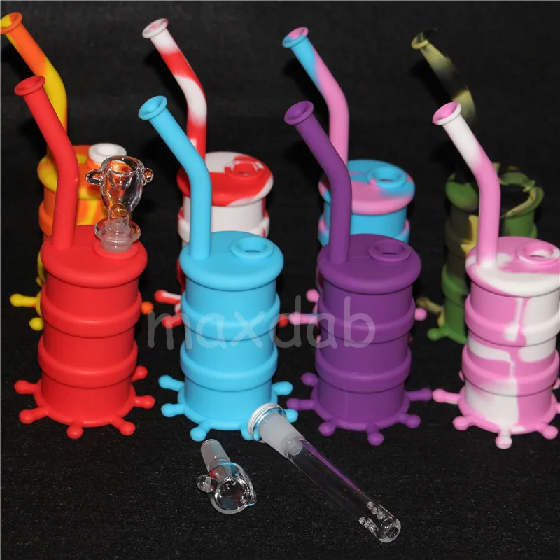 silicone wax containers Waterpipe Silicon Hookah Bongs Dab Rigs bubbler bong good quality DHL