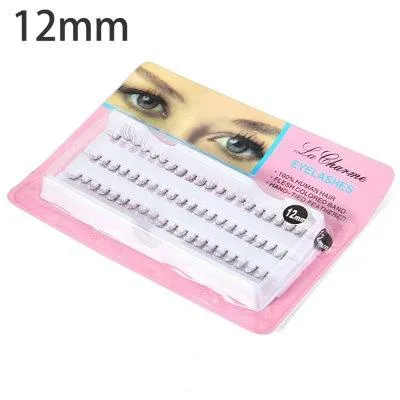 12 MM False Eyelashes 10 Pack/Pack  Natural Long Lasting Handmade Grafting Black Stems Thick False Eye Lashes Eyelashes B