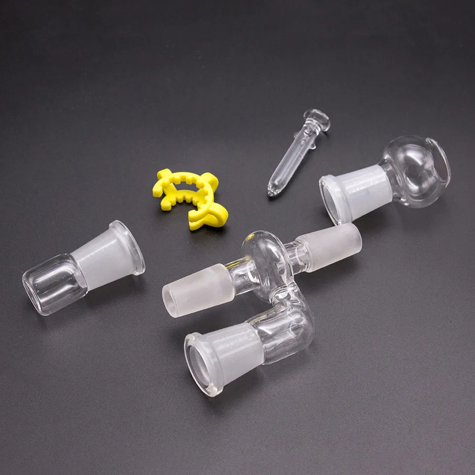 Wholesale Reclaim Catcher Adapter Set Glass drop down Male to Female 14mm 18mm domeless nails Keck Clip For Hookahs dab oil rigs bong